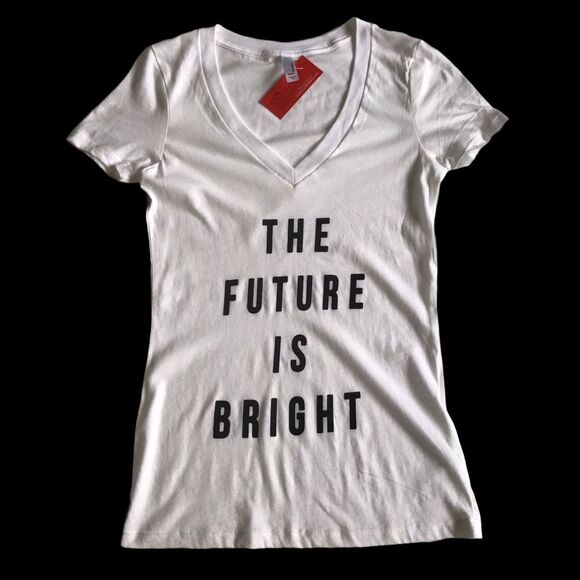 Next Level The Future Is Bright Short Sleeve Tee Sz M White NWT - Picture 10 of 10